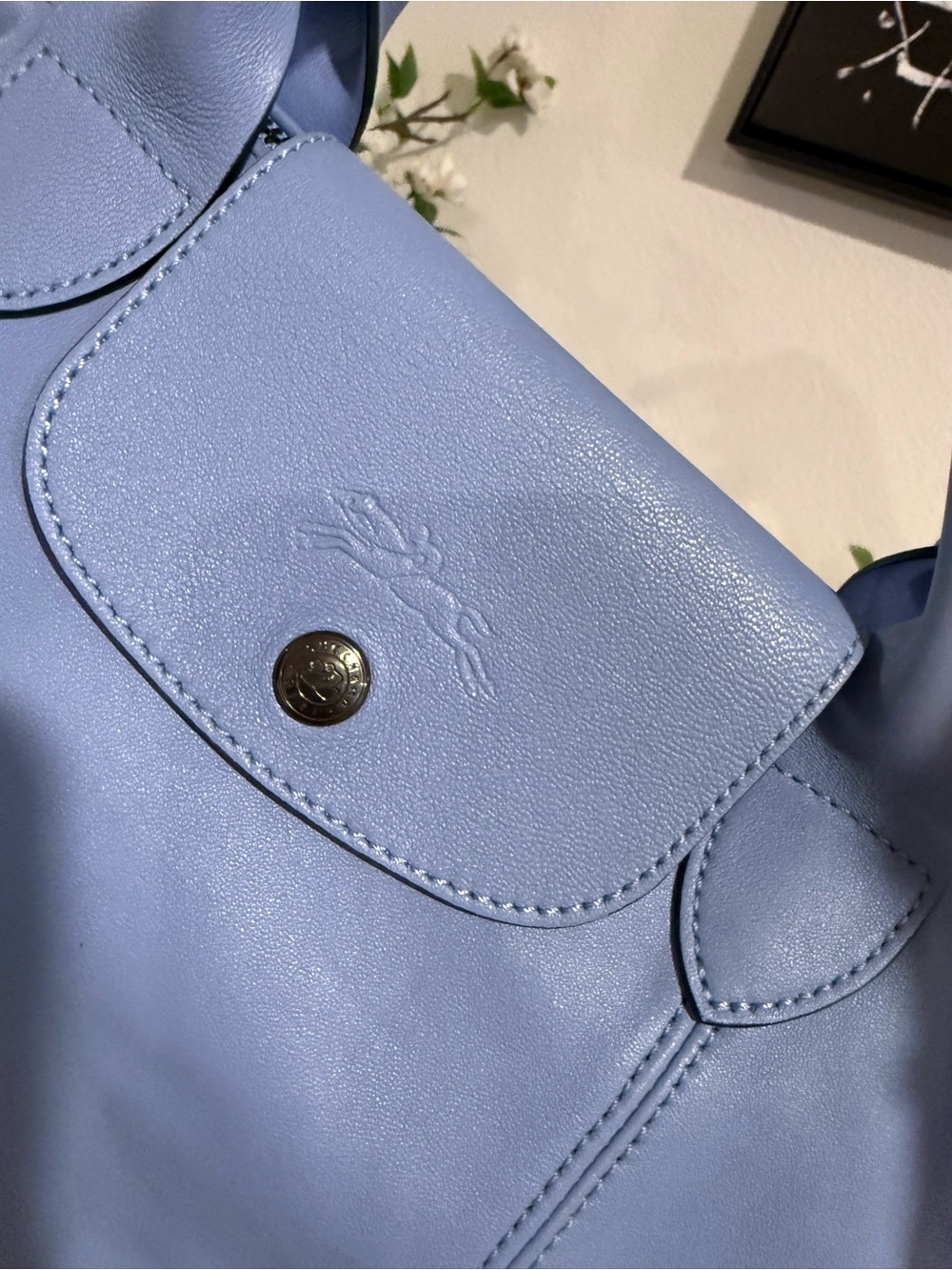 Longchamp Small Leather Tote in Periwinkle - Picture 2 of 9